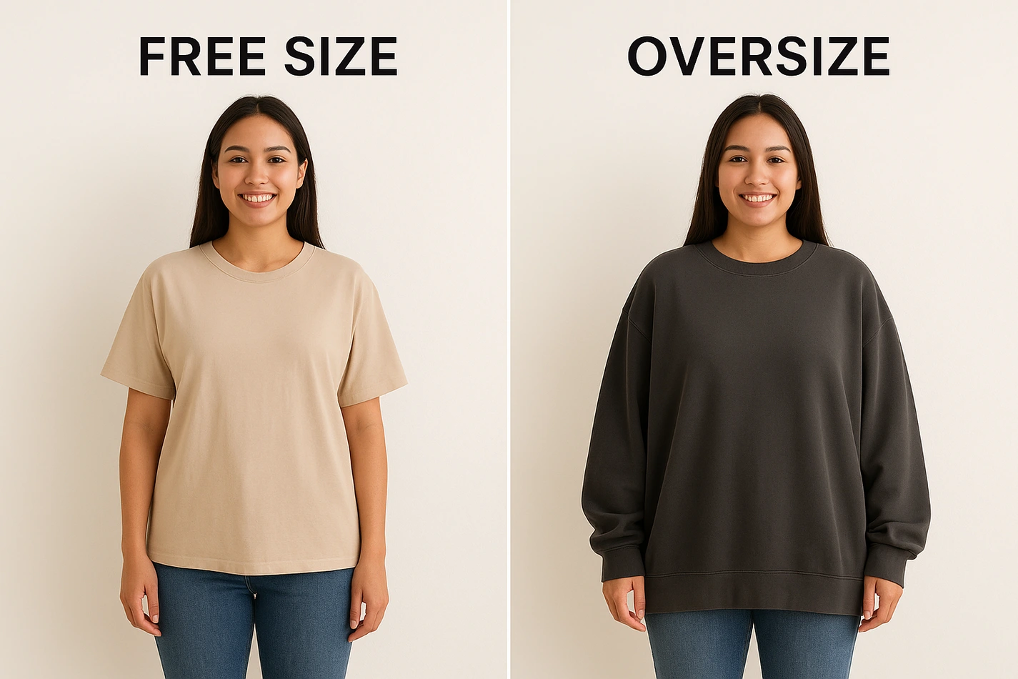 تفاوت لباس های فری‌سایز و اورسایز